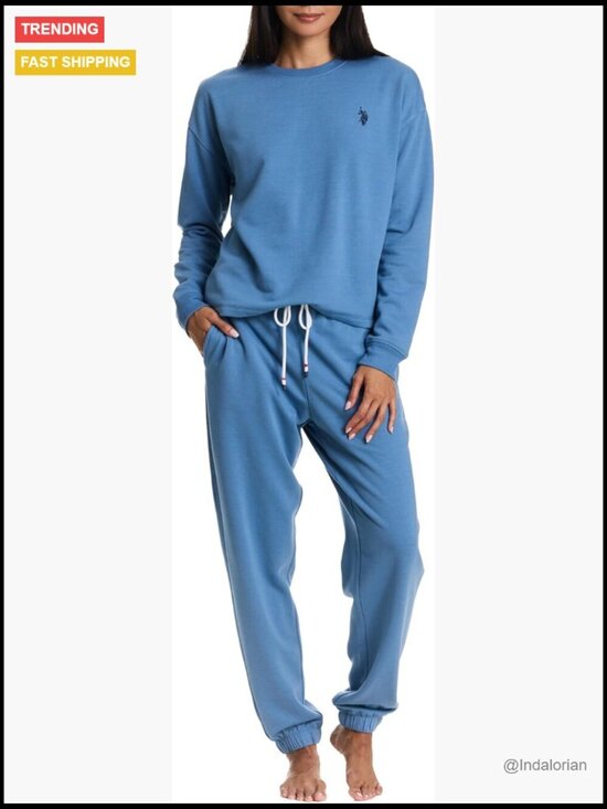Other - Fleece-Backed Jersey Lounge Set with Sweatshirt and Joggers